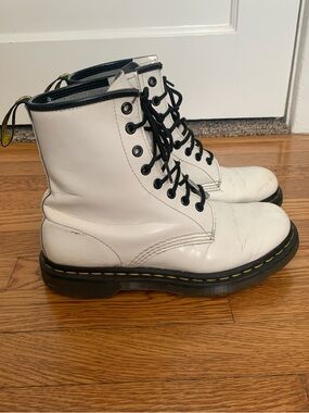 Dr Martens 1460 White Combat Boots Women’s size 8